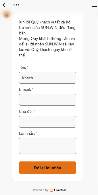 Sunwin hỗ trợ qua livechat.